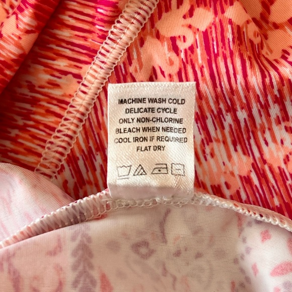 Cabana Life Pink and Red Patterned Short Sleeve Beach Pool Coverup Dress UPF50+ - Picture 14 of 14